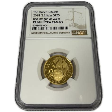 Slabbed Quarter Ounce Queen S Beast Dragon 2018 PF69 ULTRA CAMEO