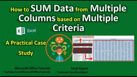 How To Sum Multiple Columns Based On Multiple Criteria Ms Excel Tutorial Excel Formulas