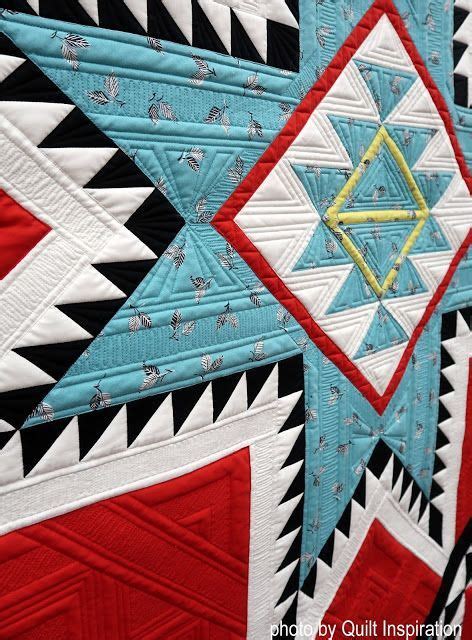 A Close Up Of A Colorful Quilt On Display