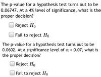 Answered The P Value For A Hypothesis Test Turns Out To Be At