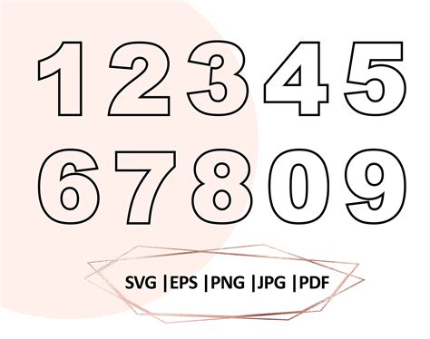 Outline Numbers Printable Svg 0 9 Outline Cricut Outline Cut Etsy Uk