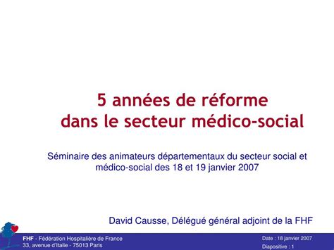 PPT 5 annÃes de rÃforme dans le secteur mÃdico social PowerPoint