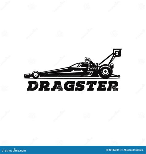 Dragster Car On White Background Modern Logo Design Vector Stock