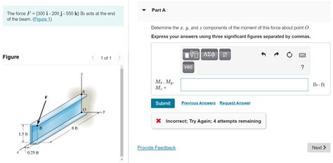 Solved Part A The Force F I J K Lb Acts At Chegg