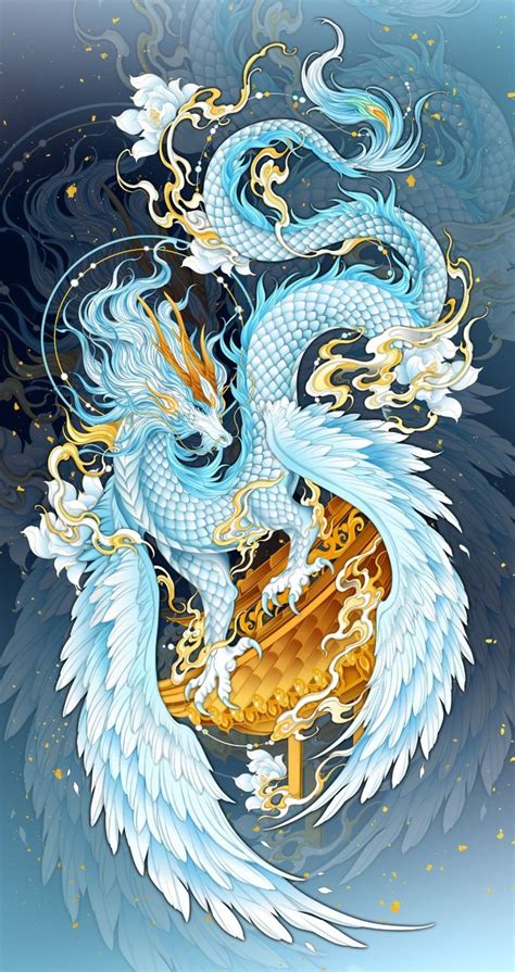 Chao Feng A Son Of The Chinese Dragon Or Loong With Chinese Phoenix