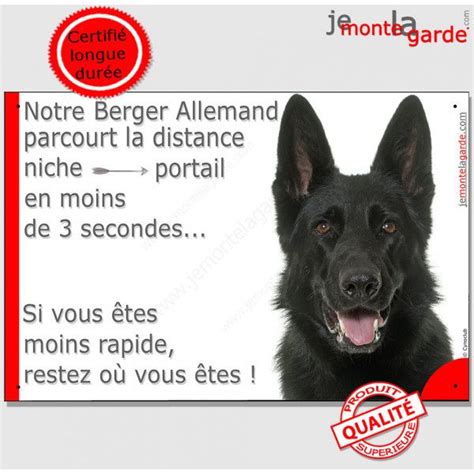 Berger Allemand Noir Panneau Portail Distance Niche Portail Secondes