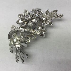 Vintage Corocraft Rhinestone Brooch Pat Pend Honore Lg Etsy