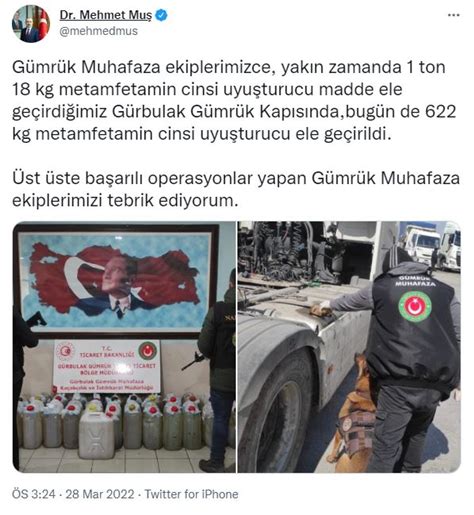 Ticaret Bakanı Mehmet Muş duyurdu Gürbulak Gümrük Kapısı nda 622 kilo