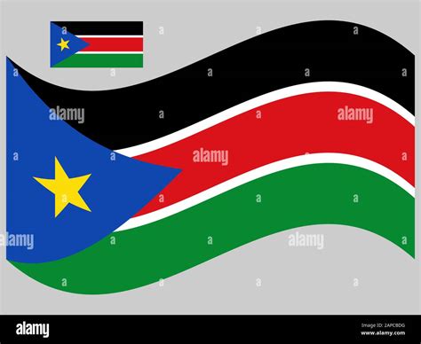 Wave Flag Of South Sudan Vector Illustration Eps Stock Vector Image