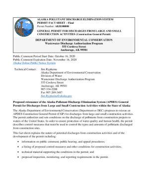 Fillable Online Dec Alaska ALASKA POLLUTANT DISCHARGE ELIMINATION