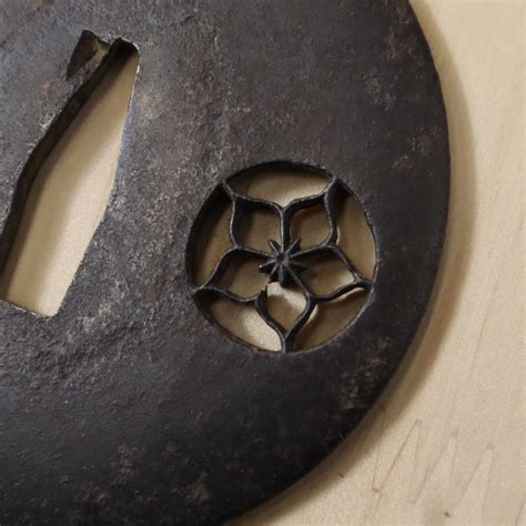 Garde D P E Fer Antique Plum Blossom Openwork Tsuba Sword Fitting