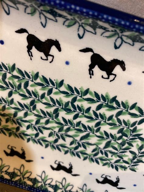 Polish Pottery Tray Horse Pattern Etsy