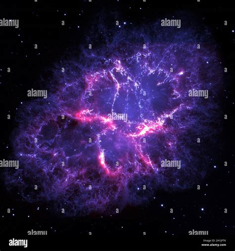 This image shows a composite view of the Crab nebula, an iconic ...