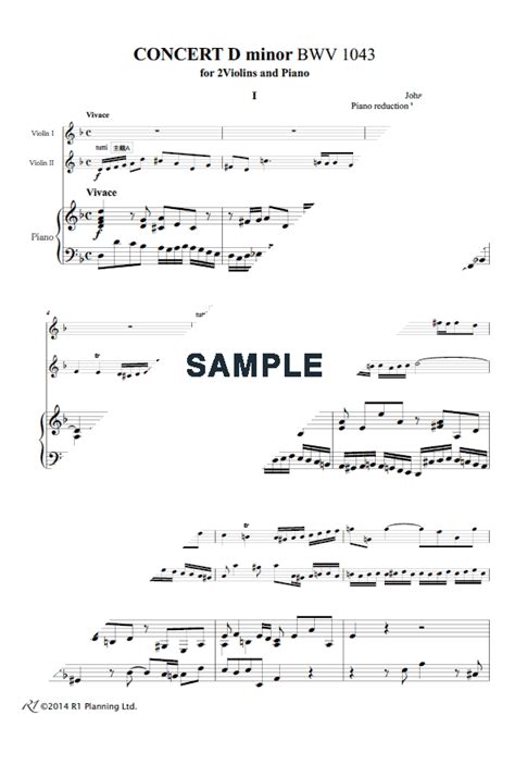 2つのヴァイオリンのための協奏曲 ニ短調bwv 1043 （ヴァイオリンデュオ＋ピアノ伴奏） 堀越隆一公式サイト