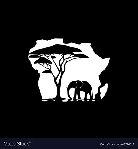 Africa Black And White Royalty Free Vector Image