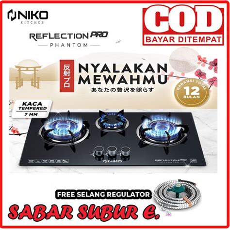 Niko Reflection Pro Phantom Kompor Gas Tanam Kaca Tungku Tempered