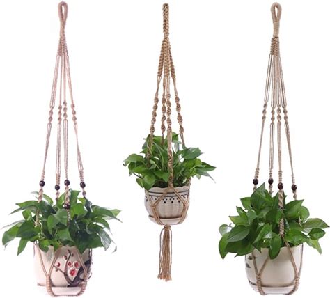 GoMaihe Makramee Blumenampel 5er Set Balkon Deko Innen Deko Blumenampel