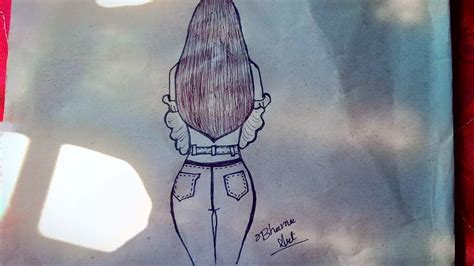 How To Draw A Girl Back Side Easy Way To Draw A Girl With Long Hair