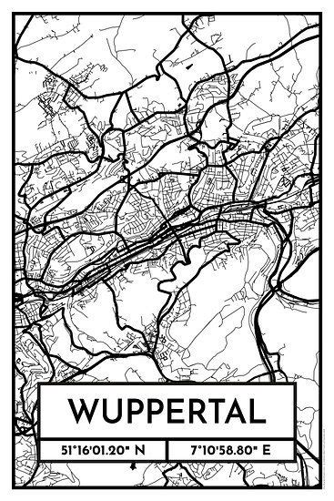 Wuppertal City Map Design Stadtplan Karte Retro Von Viamapia Auf