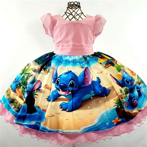 Vestido Infantil Lilo E Stitch Rosa Elo7 Produtos Especiais