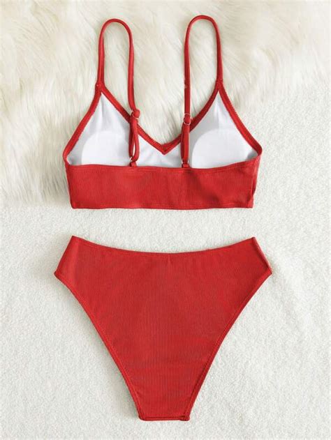 SHEIN Tonårsflicka Enfärgat Bikini baddräkt SHEIN SE