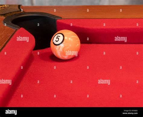 Five ball on a pool table Stock Photo - Alamy