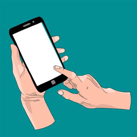 Hands Holding Smartphone Vector — Stock Vector © Chebr 63319471