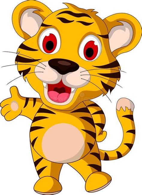 Cute Baby Tiger Posing Stock Illustration Illustration Of Wildcat