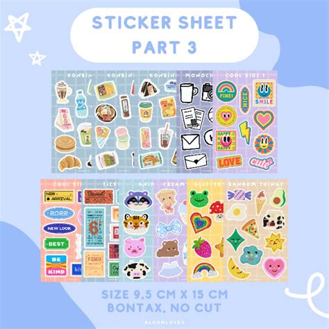 Jual Sticker Sheet Aesthetic Stiker Journal Bujo Deco Planner Polco