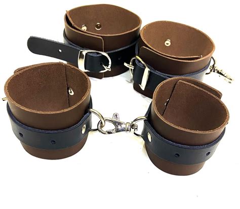 genuine leather hands cuffs legs cuffs brown   price  kanpur