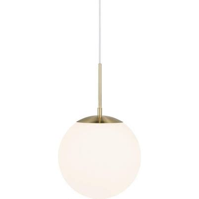 Grant White Brass Glass Ball Pendant Lamp Nordlux