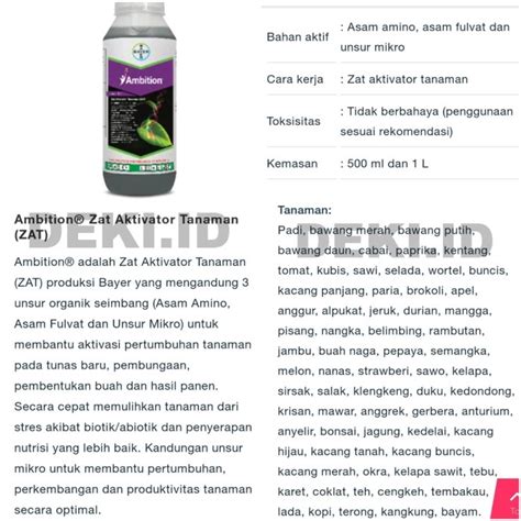 Jual Pupuk Asam Amino Fulvat Ambition 500 Ml Nutrisi Organik Cair