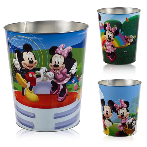 Disney Kids Stainless Steel Metal Rubbish Bin Children Bedroom Playroom