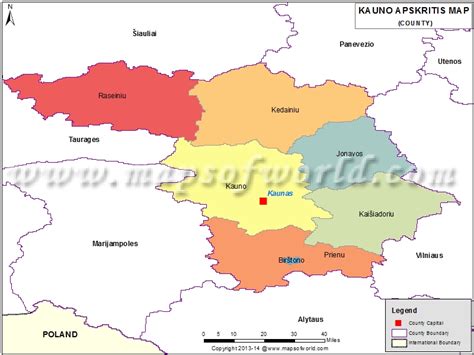 Kauno County Map | Map of Kauno County (Apskritis)