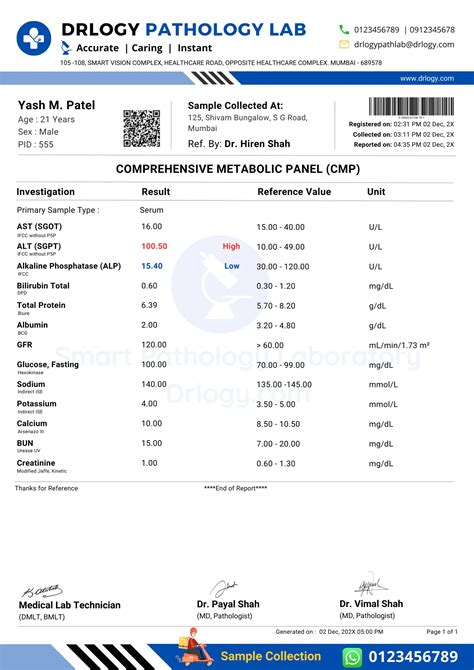 Cmp Blood Test Report Format Key Clinical Guidelines Example Drlogy