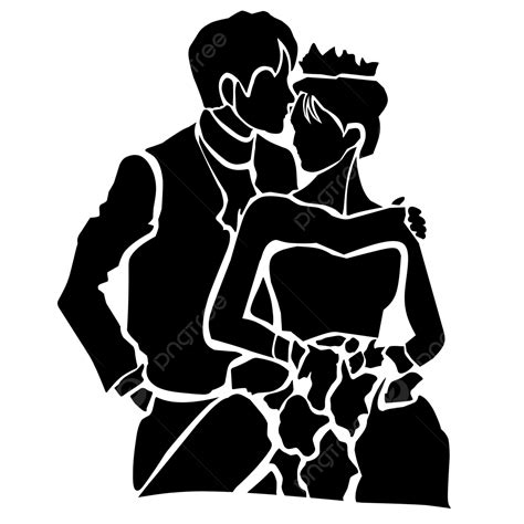 Silueta De Pareja De Boda Romántica Png Pareja Romantica Pareja De Boda Feliz Vector Png Y