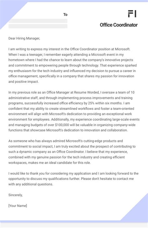 13 Office Coordinator Cover Letter Examples Plus Recruiter Insights Updated For 2024