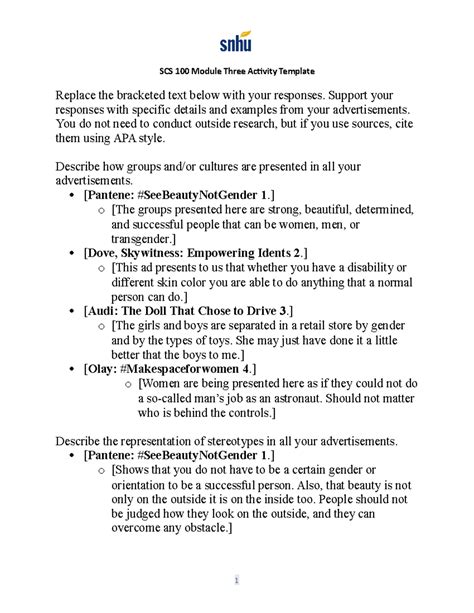 Scs Module Three Activity Template Original Scs Module Three