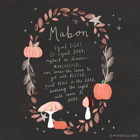 Mabon Autumn Equinox Blessing Art Print Altar Card Etsy Uk Mabon