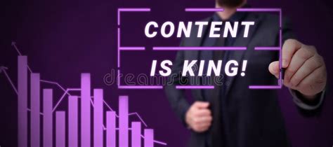 Text Caption Presenting Content Is King Concept Meaning Marketing