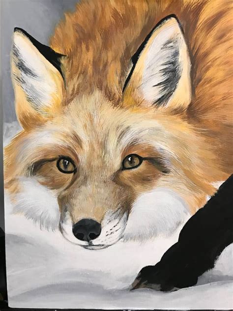 Acrylic Fox Painting - Painting Photos