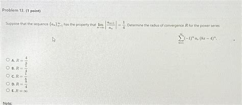 Solved Problem 13 1 ﻿point Suppose That The Sequence