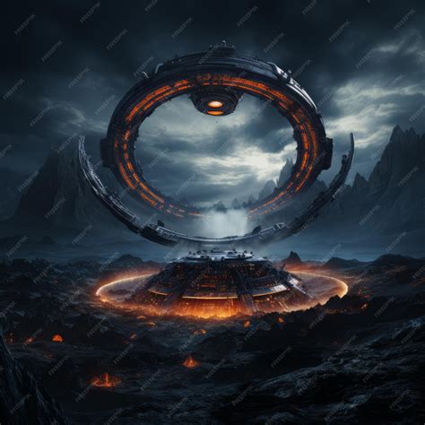 Premium AI Image | The Ruins of Earth Unveiling the Sinister Departure