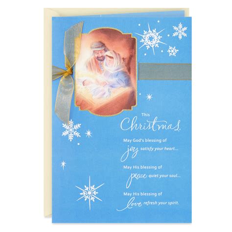 Nativity Scene and Snowflakes Religious Christmas Card - Greeting Cards - Hallmark