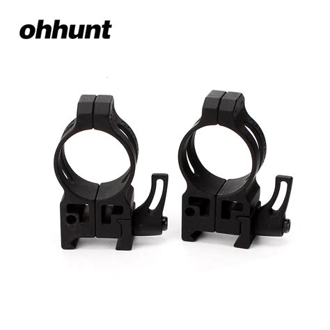 Ohhunt 30mm 2pcs High Profile Cast Steel Quick Release Picatinny Weaver Scope Mounts Rings