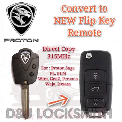 REDUCTION MYR 0 07 D I Y Proton Remote Flip Key Wira Waja Saga Blm