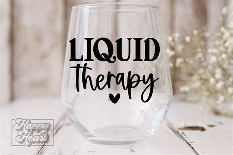 Liquid Therapy Svg Funny Wine Quote Graphic By Happyheartdigital