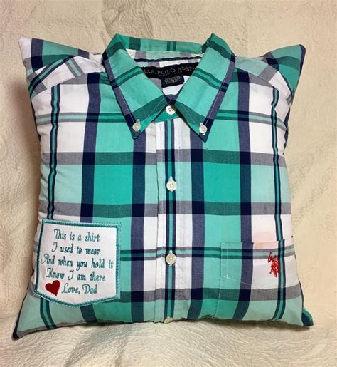 Memory Pillow Made From Shirt Pillows Made From Loved Ones Shirts