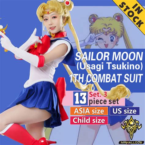 Mrhallcos Cosplay Anime Sailor Moon Usagi Tsukino Baju Kristal Kostum