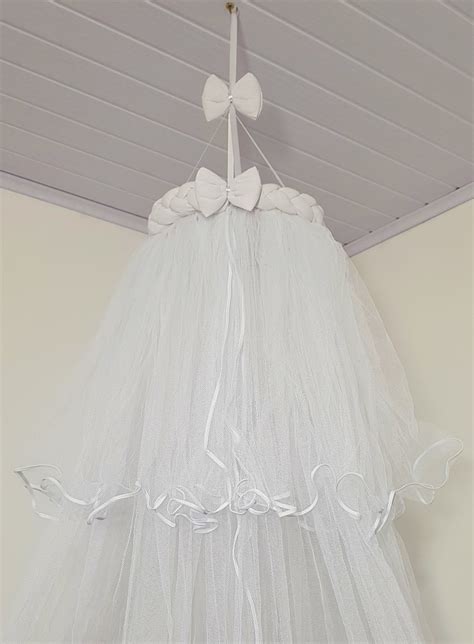 Mosquiteiro De Teto Tenda Cortinado Para Ber O Tulle Branco